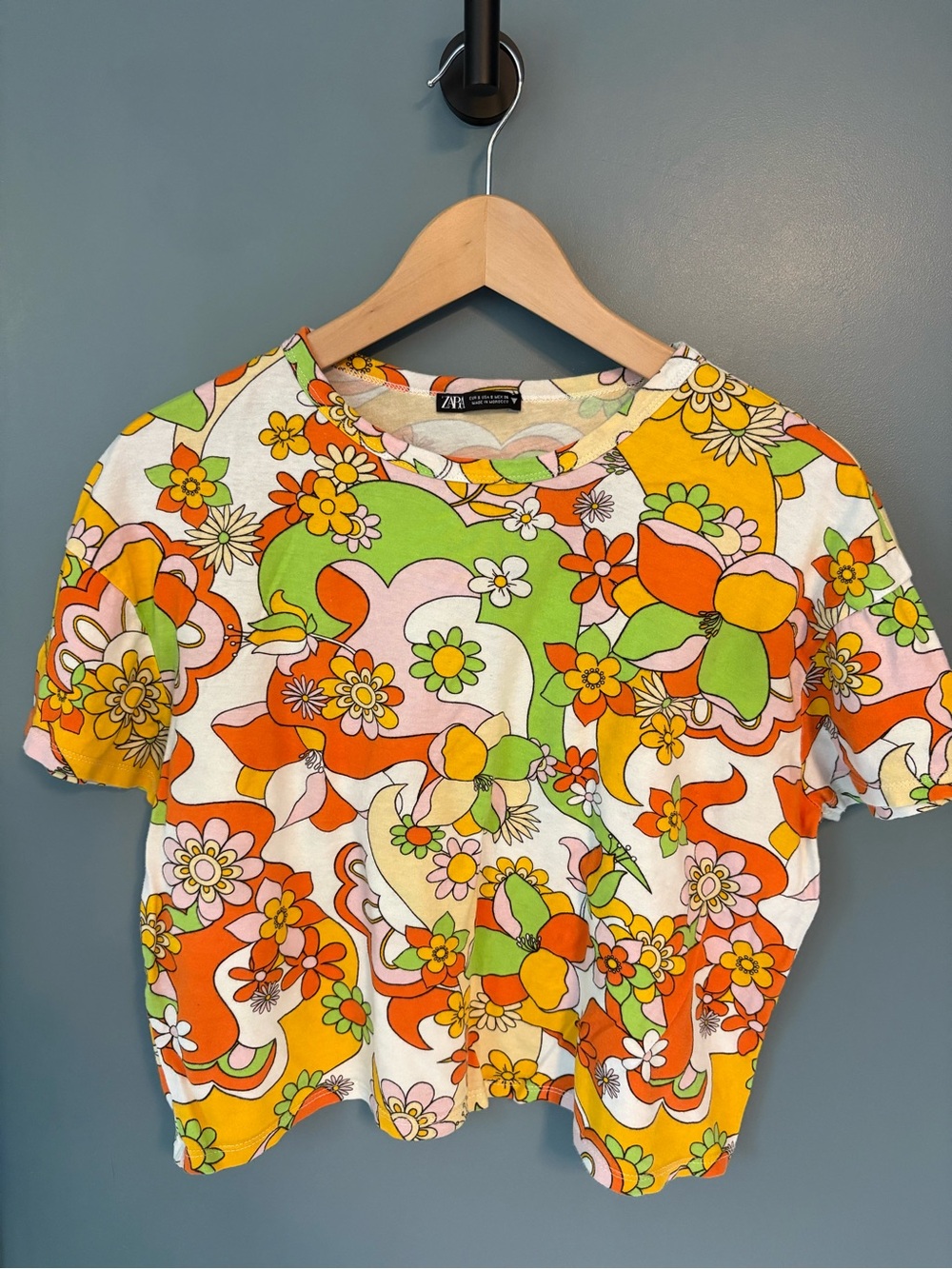 Zara Floral Retro Short Sleeve Tee